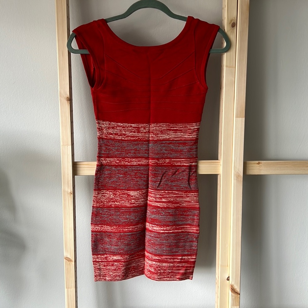 Red/Orange body con mini dress